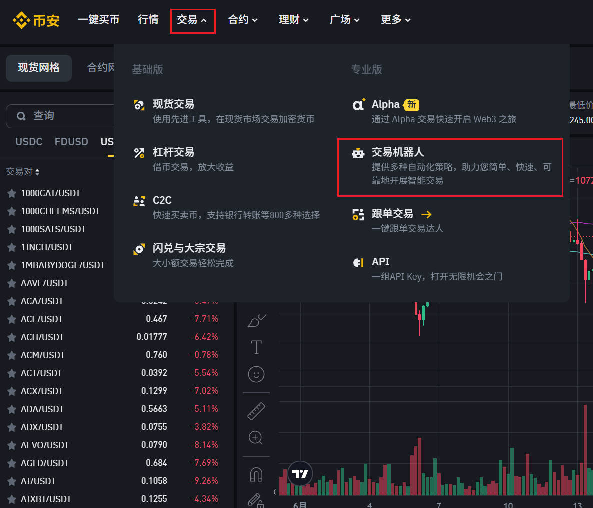 如何使用币安马丁格尔交易机器人？