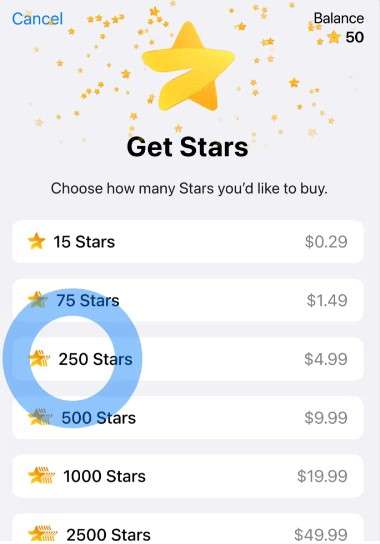 Telegram Stars 价格多少？