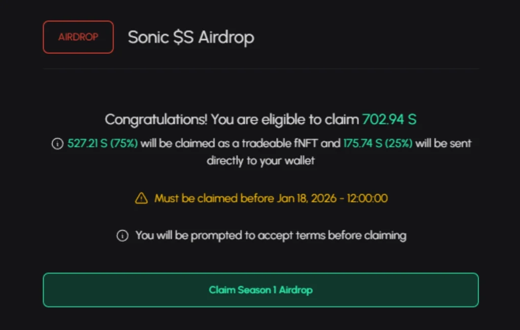 Sonic 代币空投领取逐步教学_图4