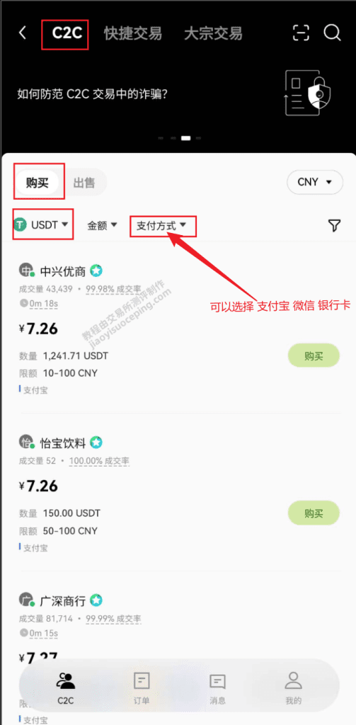 欧易OKX充值流程详解(以购买USDT为例)_图3