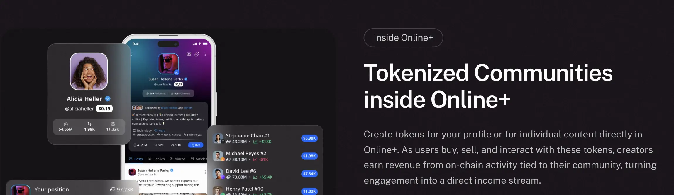 Online+ 应用程式：一个去中心化的社交平台