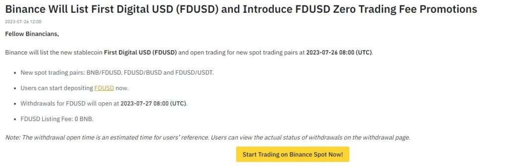 FDUSD 与币安