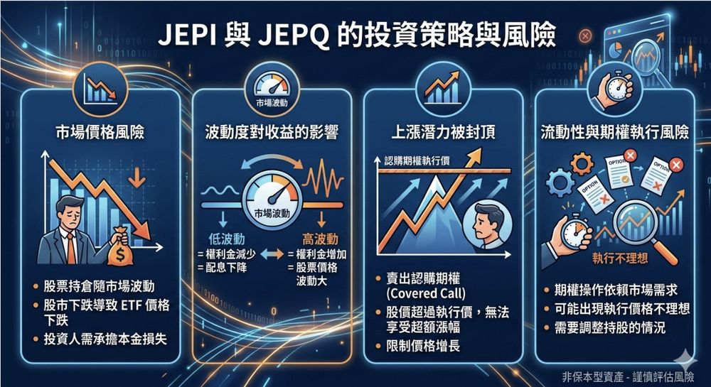 JEPI 与 JEPQ 风险有哪些？波动度与上涨封顶影响