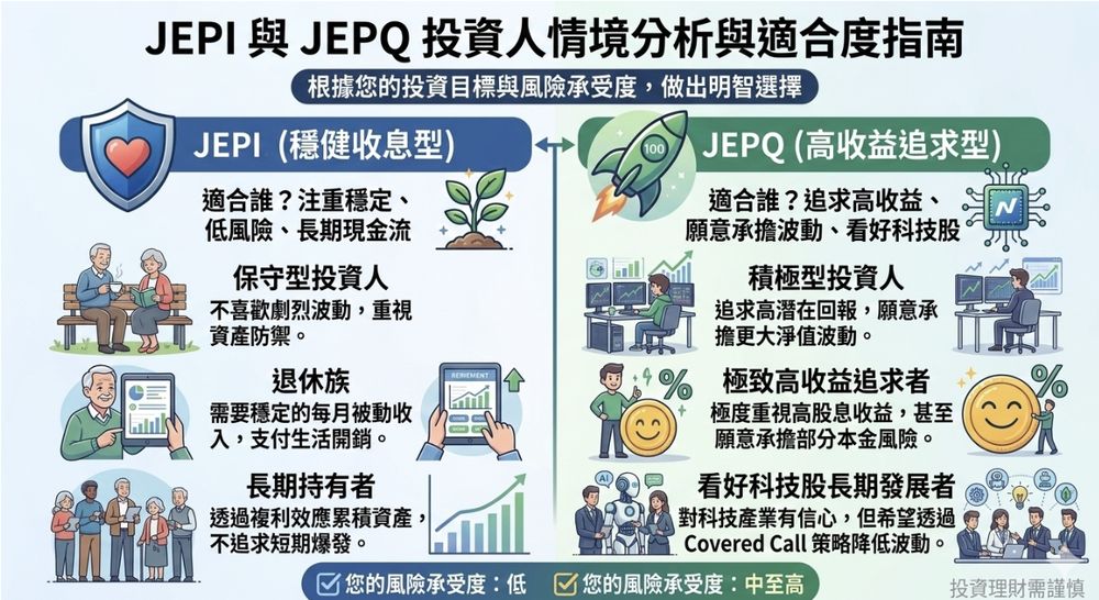 JEPI 适合谁？JEPQ 又适合谁？投资人情境分析