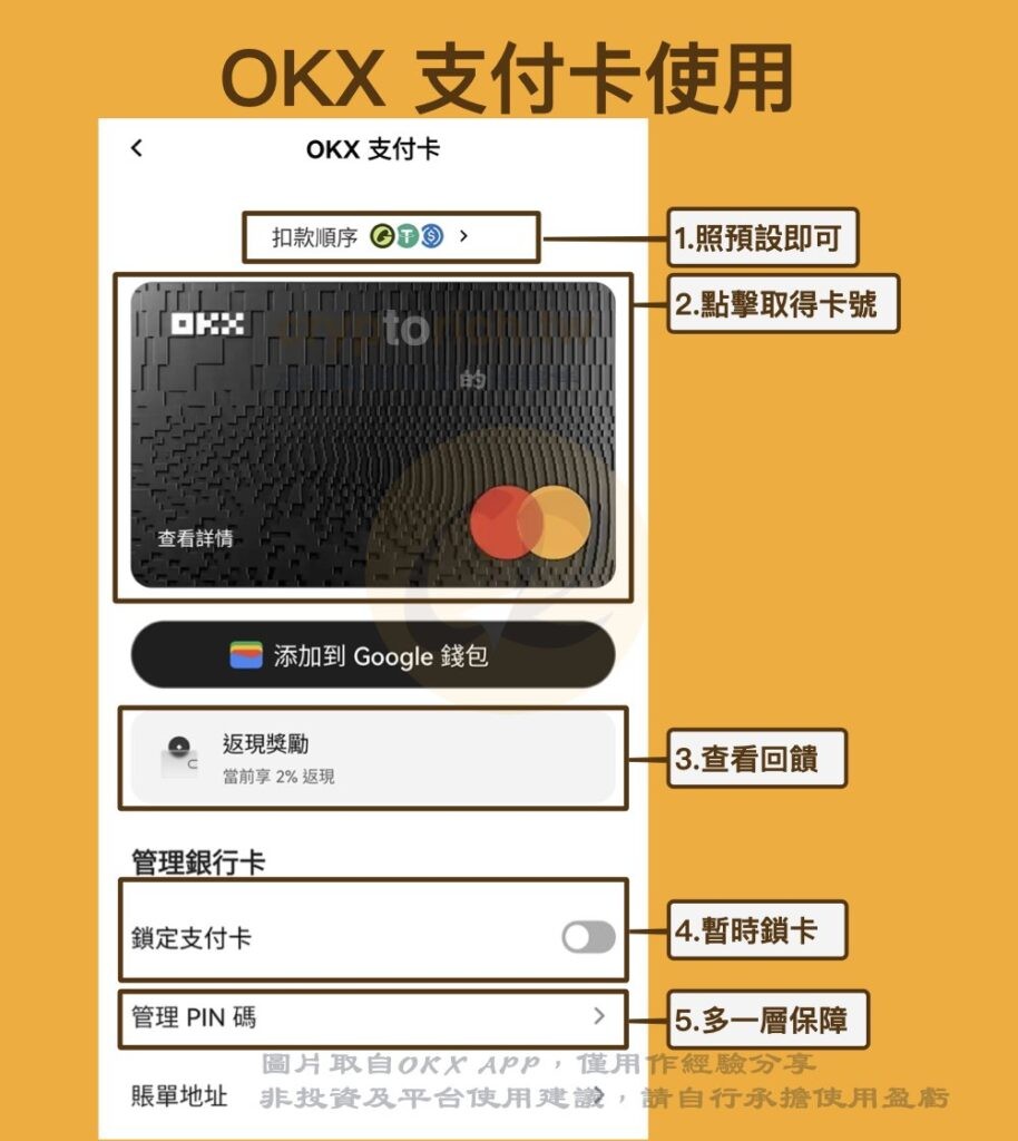 第四步:使用与管理 OKX Card