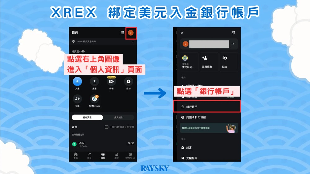 事前准备：绑定美元入金银行帐户并完成帐户验证