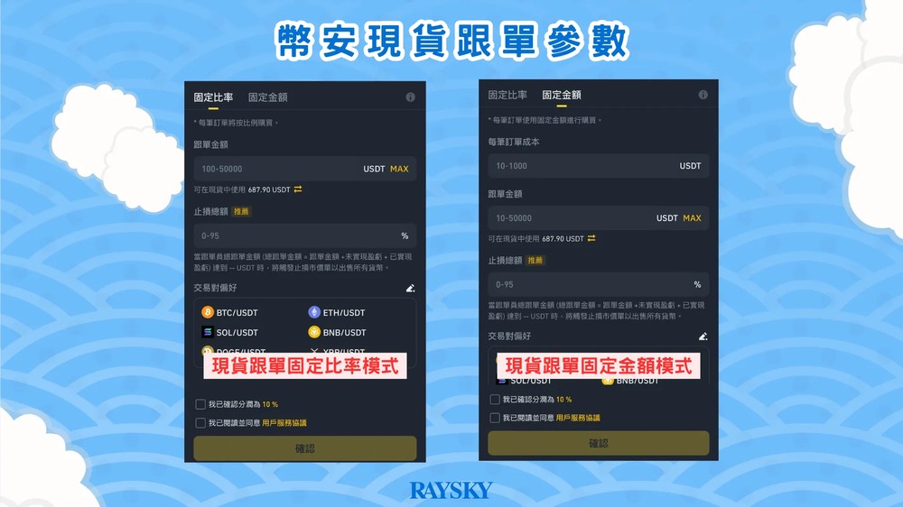 币安现货跟单参数
