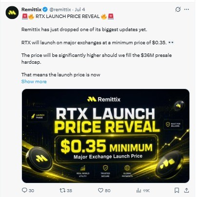 RTX上市价格计算:0.35美元的最低价意味着什么