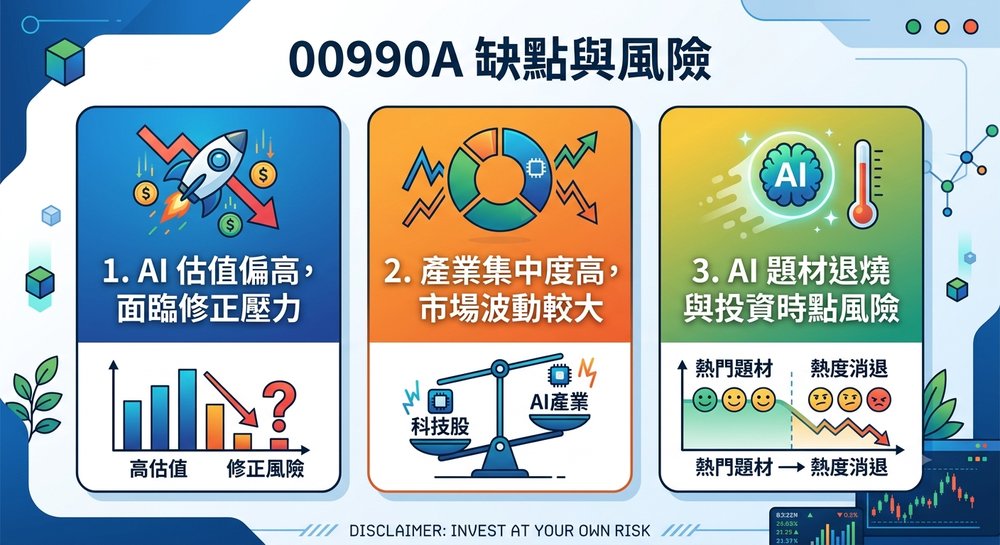 00990A 缺点与风险：估值、波动与题材退烧