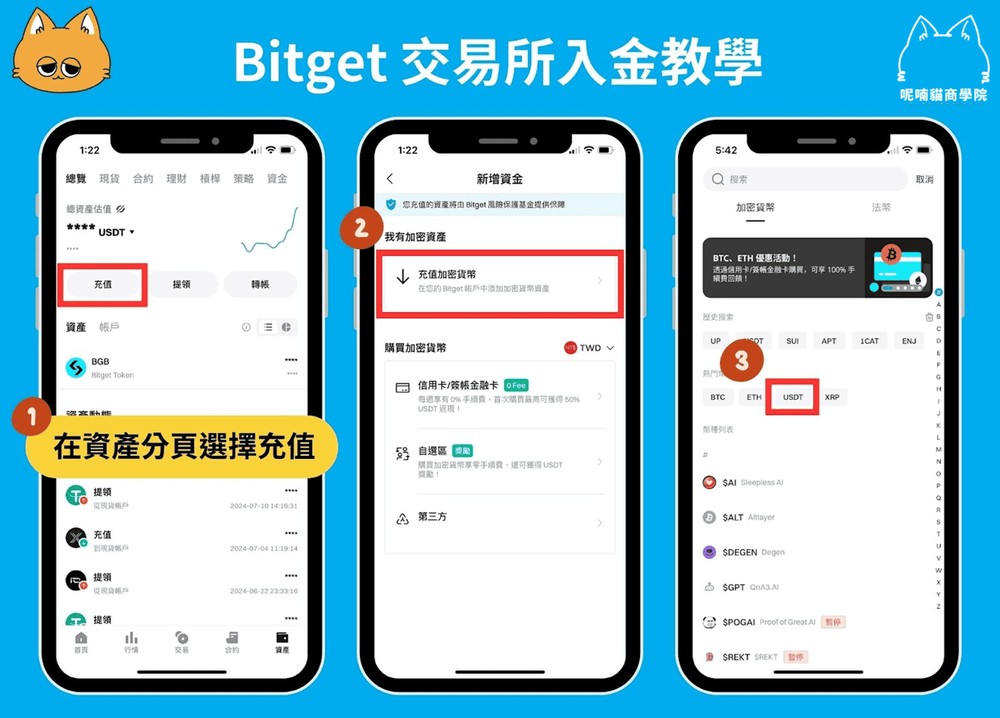 Step 1：获取 Bitget 充币地址