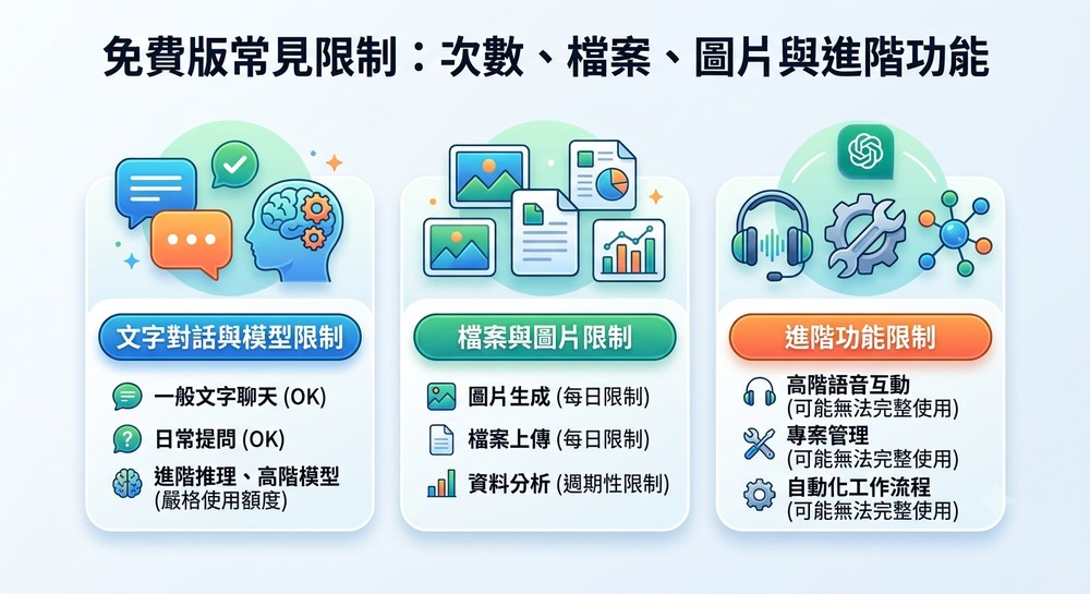 免费版常见限制:次数、档案、图片与进阶功能