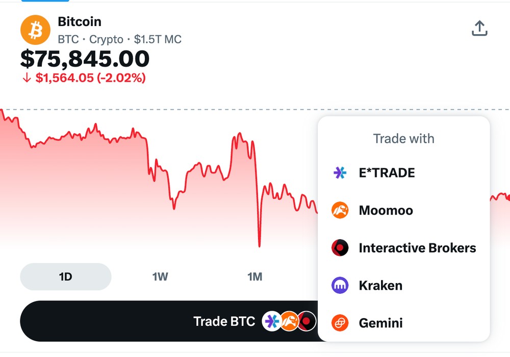 BTC Cashtag 界面